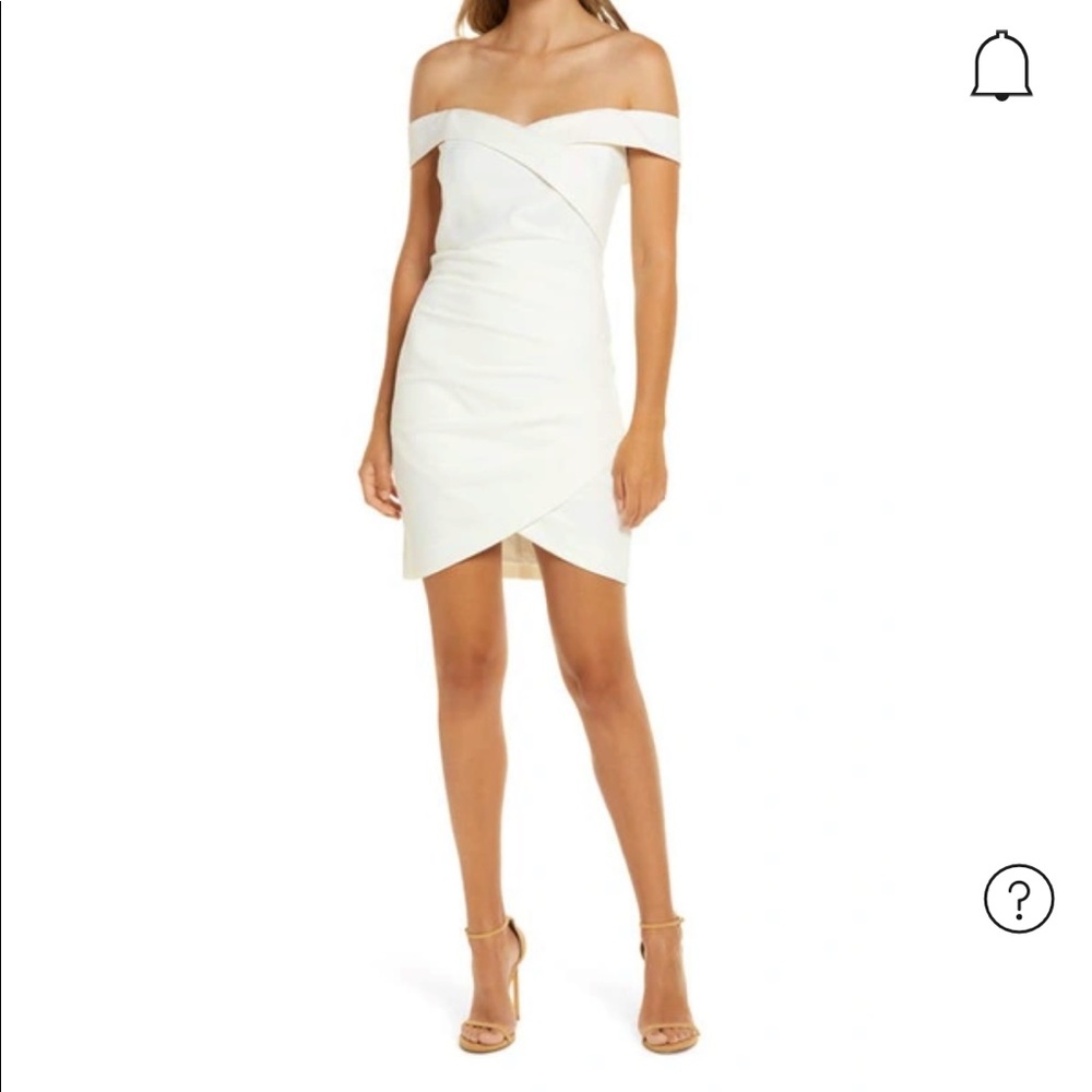 NEW Lavish Alice Gorgeous White Off Shoulder Silky fitted sexy short dress 6